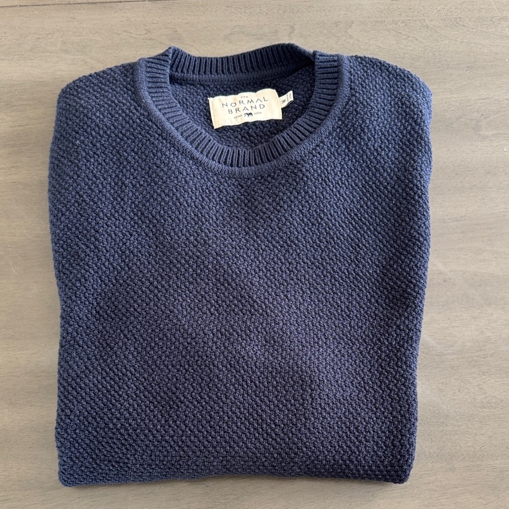 The Normal Brand Men's Deep Blue Crewneck Sweater
